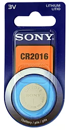 Батарейки Sony CR2016 1 шт. 3 V - фото Батарейки Sony CR2016 1 шт. 3 V