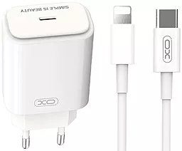 Сетевое зарядное устройство XO L90B 20w PD USB-C home charger + USB-C to Lightning cable white - фото Сетевое зарядное устройство XO L90B 20w PD USB-C home charger + USB-C to Lightning cable white