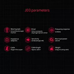 Навушники FiiO JD3 Black - мініатюра 3 Навушники FiiO JD3 Black - мініатюра 3