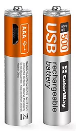Аккумулятор ColorWay AAA (R03) micro USB 400mAh 2шт (CW-UBAAA-01) - фото Аккумулятор ColorWay AAA (R03) micro USB 400mAh 2шт (CW-UBAAA-01)