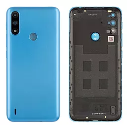 Задняя крышка корпуса Motorola Moto E7 Power / Moto E7i Power, со стеклом камеры Original Tahiti Blue - фото Задняя крышка корпуса Motorola Moto E7 Power / Moto E7i Power, со стеклом камеры Original Tahiti Blue