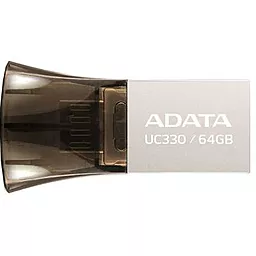 Флешка ADATA 64GB UC330 USB 2.0 OTG (AUC330-64G-RBK) Black - миниатюра 2