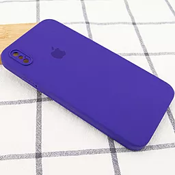 Чехол Silicone Case Full Camera Square для Apple iPhone XS Max  Ultra Violet - миниатюра 2