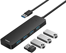 USB-A хаб Baseus UltraJoy Series 4-in-1 USB3.0 space grey (B0005280B811-04) - фото USB-A хаб Baseus UltraJoy Series 4-in-1 USB3.0 space grey (B0005280B811-04)