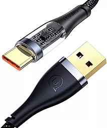 Кабель USB Usams Aluminum Alloy Transparent SJ572 66w 6a 1.2m USB Type-C cable black - миниатюра 3