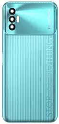 Задняя крышка корпуса Tecno Spark 8P со стеклом камеры, Original Turquoise Cyan - фото Задняя крышка корпуса Tecno Spark 8P со стеклом камеры, Original Turquoise Cyan