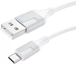 Кабель Borofone BX101 Creator USB-A - micro USB 12w 2.4a 1м cable White - фото Кабель Borofone BX101 Creator USB-A - micro USB 12w 2.4a 1м cable White