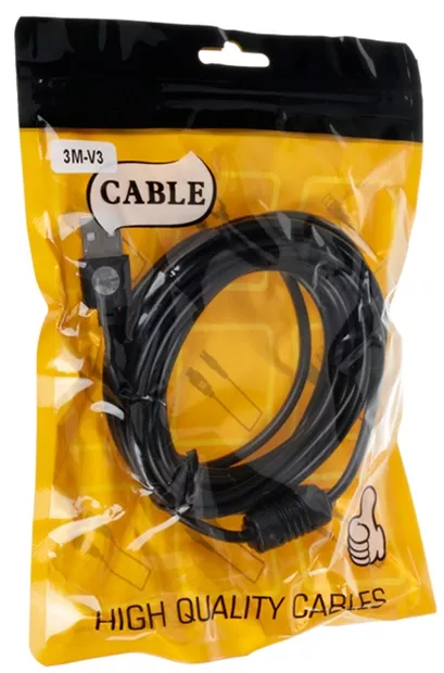 Кабель USB Siyoteam 10w 2a 3m mini USB cable black - фото 2