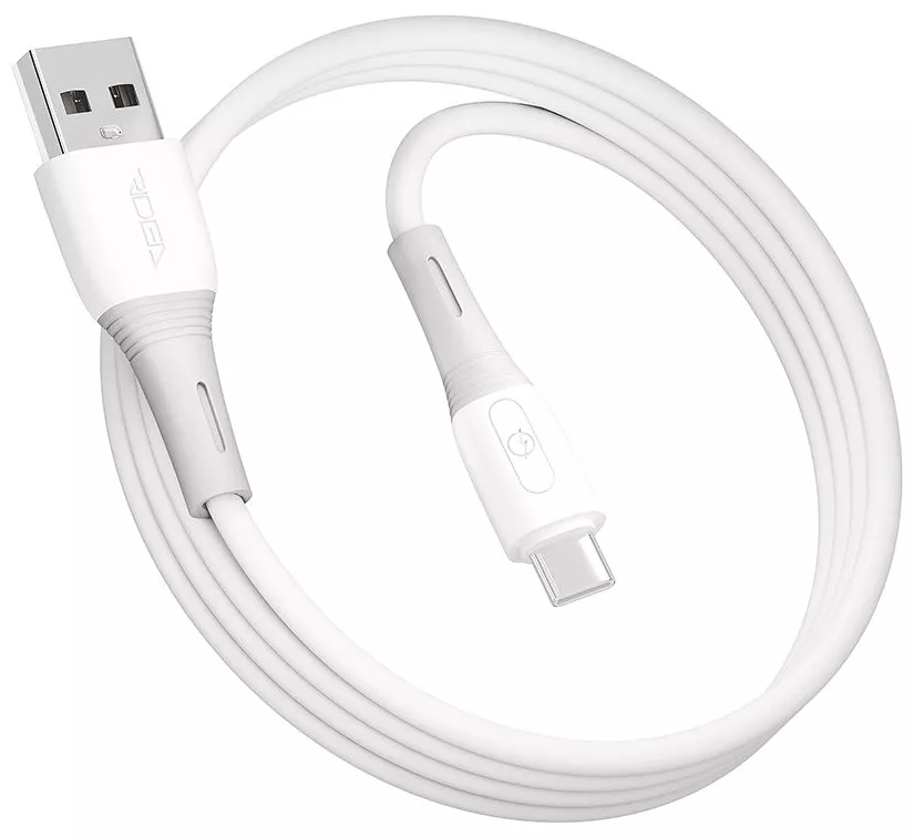 Кабель Ridea RC-SI35 SiliconePro USB-A - Type-C 60w 3a 1м cable White - фото 2