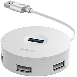 USB хаб (концентратор) Baseus Round Box USB3.0/USB3.0x1 + USB2.0x3 Hub White (CAHUB-F02)