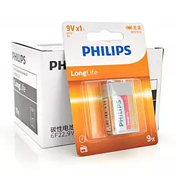 Батарейки Philips 6F22 Super Heavy Duty 6F22 1шт (6F22L1B/93) 9 V - фото Батарейки Philips 6F22 Super Heavy Duty 6F22 1шт (6F22L1B/93) 9 V