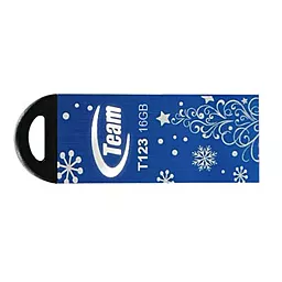 Флешка Team 16 Гбайт, T123 Blue Xmas (TT12316GL10), метал, блакитний, зимова тематика, USB 2.0 - фото Флешка Team 16 Гбайт, T123 Blue Xmas (TT12316GL10), метал, блакитний, зимова тематика, USB 2.0