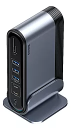 Мультипортовый USB Type-C хаб Baseus Station Three-Screen Multifunctional USB-C -> Adapter (CAHUB-DG0G) - миниатюра 2