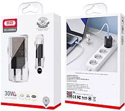 Мережевий зарядний пристрій XO CE05 30W QC/PD USB-C-A + USB-C-C Cable Brown - мініатюра 4