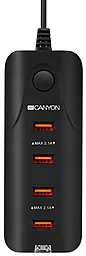 Мережевий зарядний пристрій Canyon 21w 4xUSB-A ports desktop charger black (CNE-CHA09B)