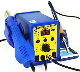 Паяльна станція двоканальна, термоповітряна Mechanic HK-8586D (фен, паяльник, 700Вт)