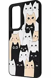 {"ru": "Чехол", "uk": "Чохол"} Wave Doodle Case для Samsung Galaxy A25  Cats