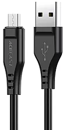 USB Кабель AceFast C3-09 12w 2.4a 1.2m micro USB cable black (AFC3-09B)