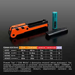 Фонарик аккумуляторный Videx VLF-M044UV 400Lm 4000K (1x18650) - миниатюра 10 Фонарик аккумуляторный Videx VLF-M044UV 400Lm 4000K (1x18650) - миниатюра 10