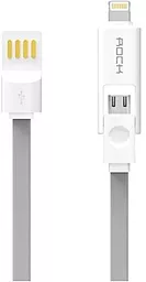 Кабель USB Rock Micro-Lightning Combo Cable 1M Grey