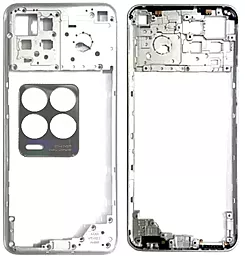 Рамка корпуса Realme 8 4G со стеклом камеры Cyber Silver - фото Рамка корпуса Realme 8 4G со стеклом камеры Cyber Silver