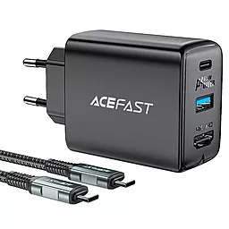 Сетевое зарядное устройство AceFast A17 GaN 65W Multi-Function HUB Charger Black
