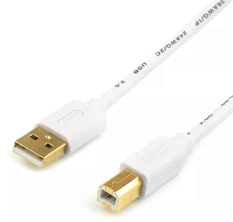 Кабель (шлейф) Atcom USB 2.0 AM/BM, 0.8м - фото 1