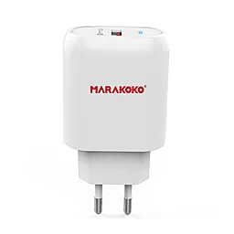 Сетевое зарядное устройство с быстрой зарядкой Marakoko MA15 1USB QC3.0 18W White