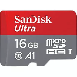 Карта пам'яті SanDisk microSDHC 16GB Ultra Class 10 UHS-I A1 + SD-адаптер (SDSQUAR-016G-GN6IA) - мініатюра 2