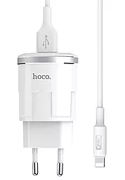 Мережевий зарядний пристрій Hoco C37A Thunder + Lightning Cable White - мініатюра 3