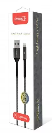 Кабель Intaleo CB0 USB-A - Lightning 12w 2.4a 0.2м cable Black/Grey (1283126495618) - фото 5