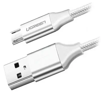 Кабель UGreen US290 Nickel Plating USB-A - micro USB 10w 1.5м cable White (60152) - фото 3