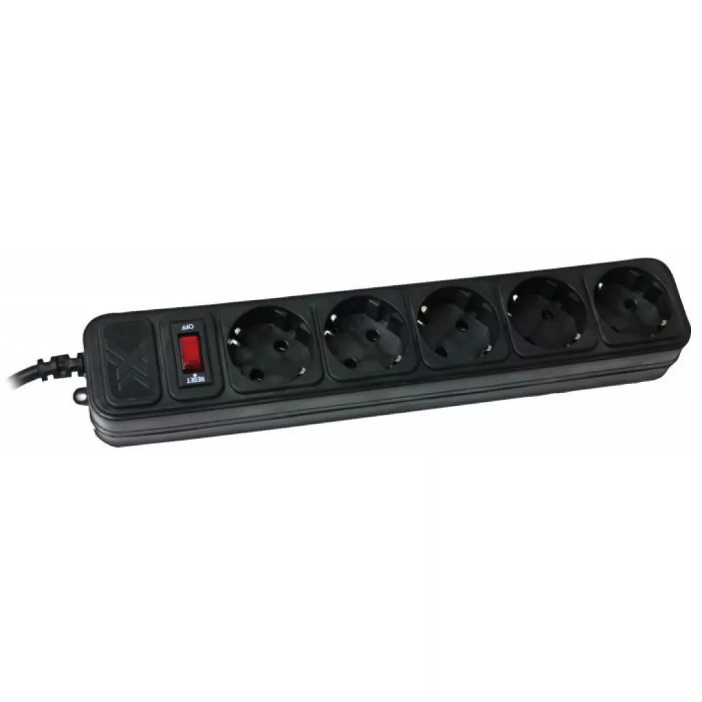 Сетевой фильтр (удлинитель) Maxxter SPM5-G-15B чёрный - фото 1