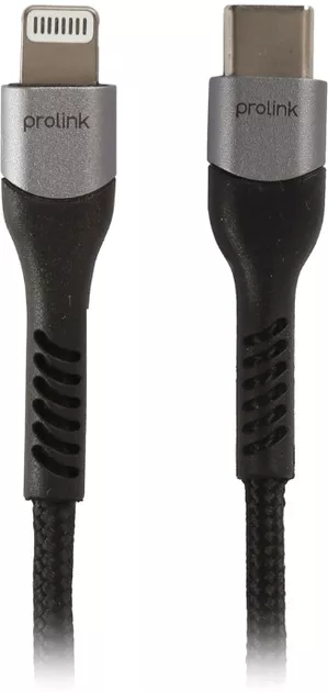 Кабель Prolink USB Type-C - Lightning 18w 3a 1м PD сable Black (PF444A-0100) - фото 1