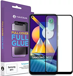 Защитное стекло MAKE Full Cover Full Glue Samsung M115 Galaxy M11 Black (MGFSM11)
