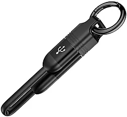 USB Кабель Hoco U87 Cool 2in1 Silicone Lightning + USB Type-C Cable 0.2м Black - мініатюра 2