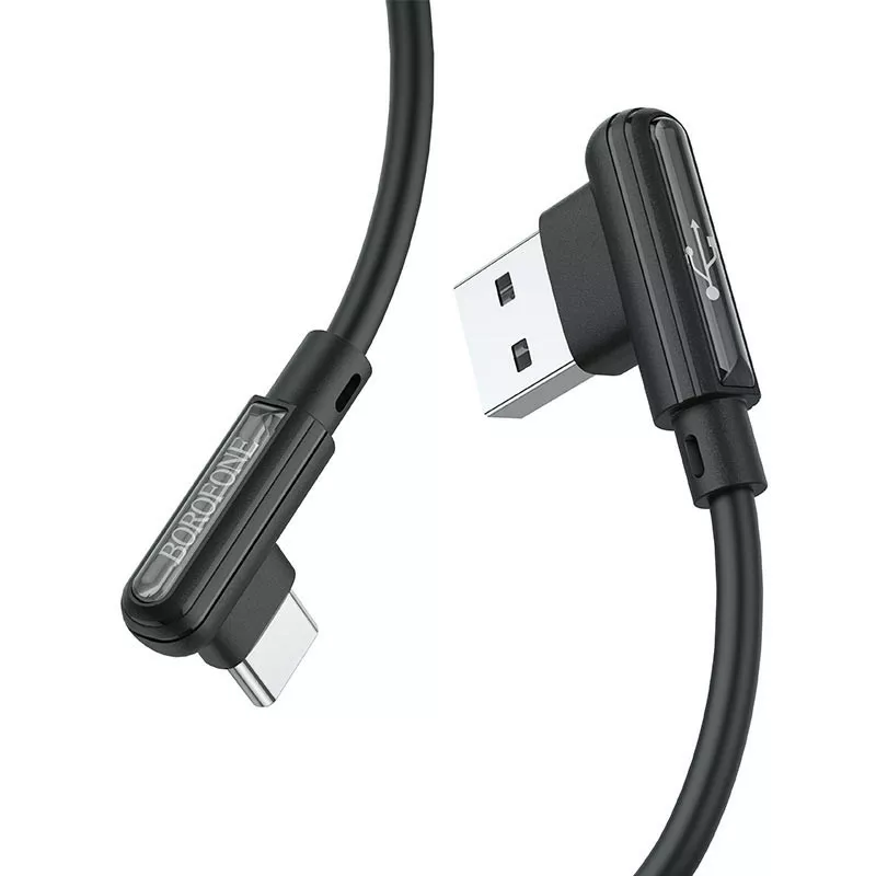 Кабель Borofone BX58 Lucky USB-A - Type-C 15w 3a 1м cable Black - фото 2