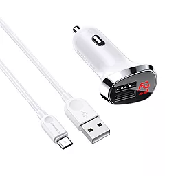 Автомобильное зарядное устройство Borofone BZ15 2USB 2.4A + micro USB Cable White