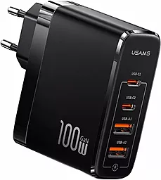 Сетевое зарядное устройство Usams T44 100w 2xUSB-C/USB-A ports + SJ524 U71 USB-C/USB-C cable 1.2m fast charger black (UCTZ01) - миниатюра 4