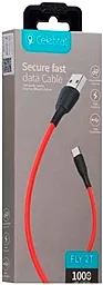 Кабель USB Celebrat Fly-2t 12w 2.4a USB Type-C Cable Red - миниатюра 2