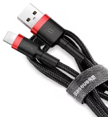 Кабель USB Baseus Kevlar Cafule Lightning Cable 1M Black (CALKLF-BG1) - миниатюра 3