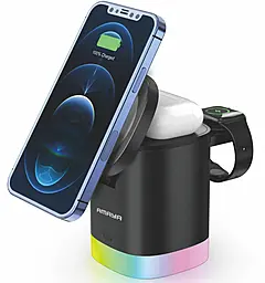 Беспроводная док-станция Amaya AWC-02 3-in-1 15W fast wireless charger Black - фото Беспроводная док-станция Amaya AWC-02 3-in-1 15W fast wireless charger Black