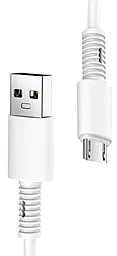Кабель Joyroom S-M406 Rebar USB-A - micro USB 12w 2.4a 1м cable White - фото Кабель Joyroom S-M406 Rebar USB-A - micro USB 12w 2.4a 1м cable White