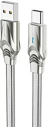 Кабель Borofone BU12 Synergy USB-A - Type-C 15w 3a 1.2м cable Silver - фото Кабель Borofone BU12 Synergy USB-A - Type-C 15w 3a 1.2м cable Silver