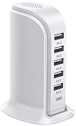 Сетевое зарядное устройство iKaku 12W 2.4A 5xUSB-A White (KSC-741-Wh) - миниатюра 2
