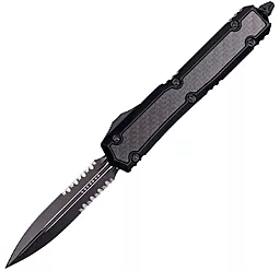 Нож Microtech Makora Double Edge Black Blade Signature Series (206-2TCFIS) Полусеррейтор - фото Нож Microtech Makora Double Edge Black Blade Signature Series (206-2TCFIS) Полусеррейтор