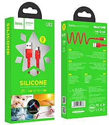 Кабель Hoco U82 Cool Grace Silicone USB-A - micro USB 12w 2.4a 1.2м cable Red - мініатюра 2 Кабель Hoco U82 Cool Grace Silicone USB-A - micro USB 12w 2.4a 1.2м cable Red - мініатюра 2
