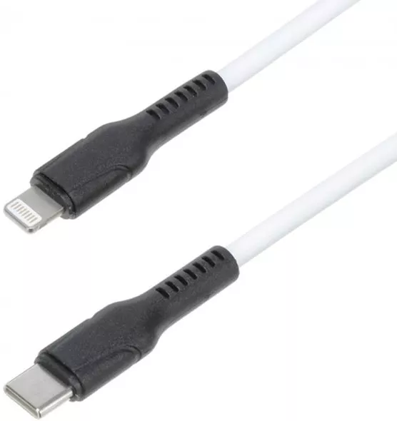 Кабель Hoco DX21 Silicone USB Type-C - Lightning 20w 3a 1м PD сable White - фото 1