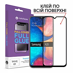Защитное стекло MAKE Full Cover Full Glue Samsung A205 Galaxy A20 Black (MGFSA200)