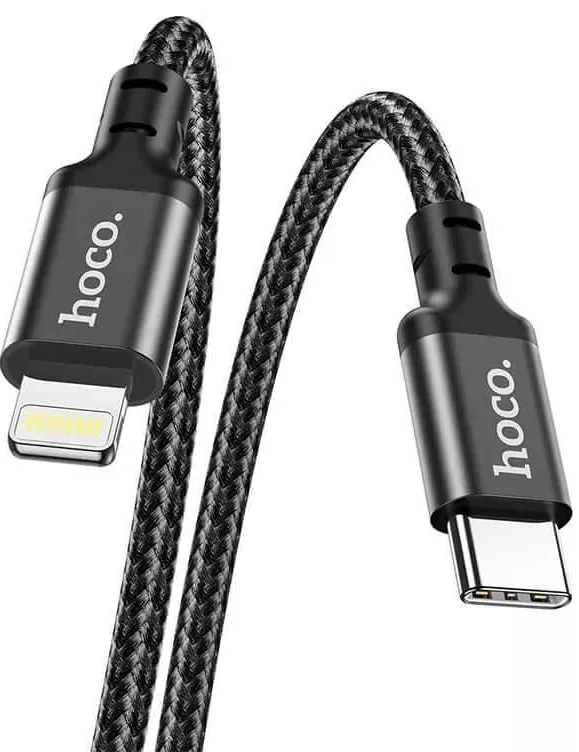 Кабель Hoco X14 Double Speed USB Type-C - Lightning 20w 3a 1м PD сable Black - фото 3